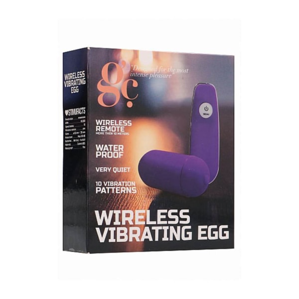 Συσκευασία- Ασύρματο δονούμενο αυγό με τηλεχειριστήριο από απαλή ABS μοβ σιλικόνη